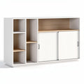 **Minimalist White Storage Cabinet with Adjustable Shelves**
