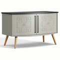**Modern Minimalist Sideboard with Sleek Lines and Wood Legs**