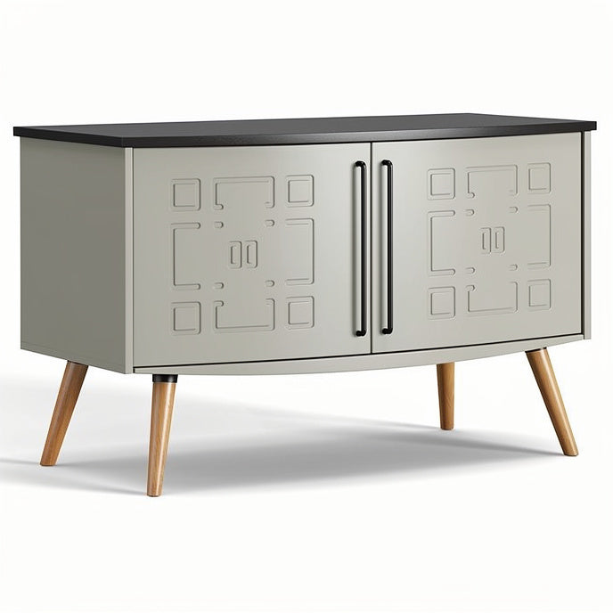 **Modern Minimalist Sideboard with Sleek Lines and Wood Legs**