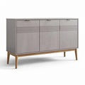 **Modern Grey Wood Sideboard with Minimalist Design**