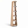 **Modern Minimalist Wooden Bookshelf with Metal Accents**